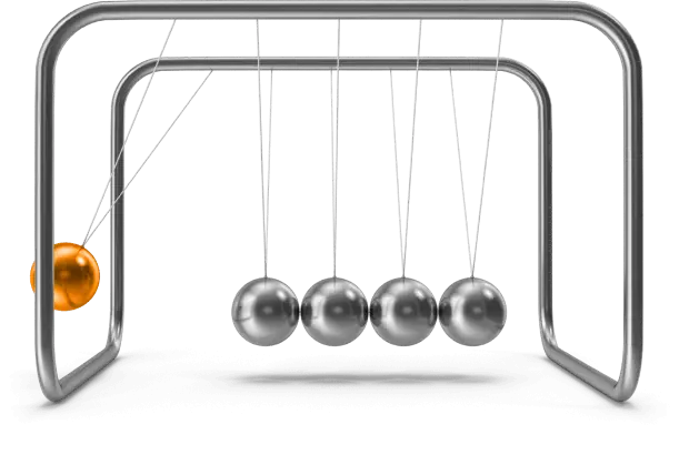Image of newton's cradle in motion