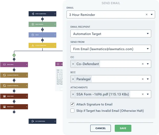 automated email workflows for law firms