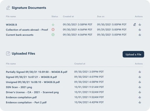 Lawmatics Client Portal - Files and Documents