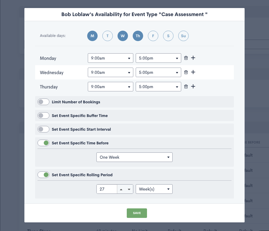 Event Type Settings Enhancements