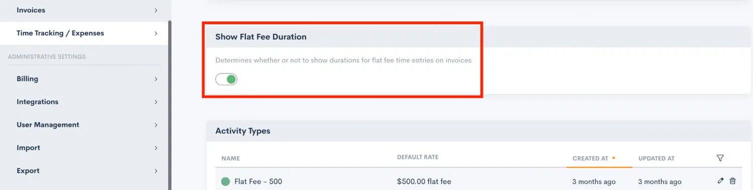 Flat Fee Duration