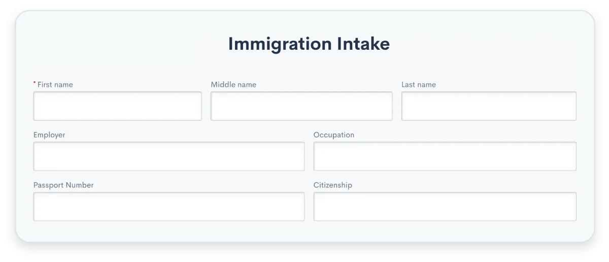 Immigration Law Firm Intake Form
