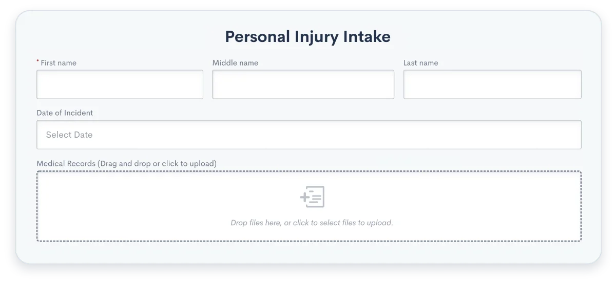 Personal Injury Law Firm Intake Form