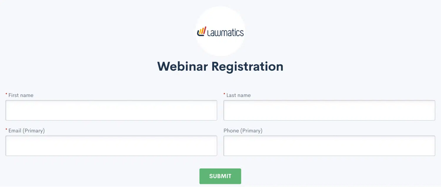 Webinar Registration Form