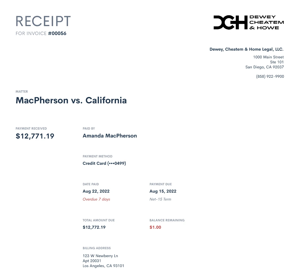 Payment Receipts